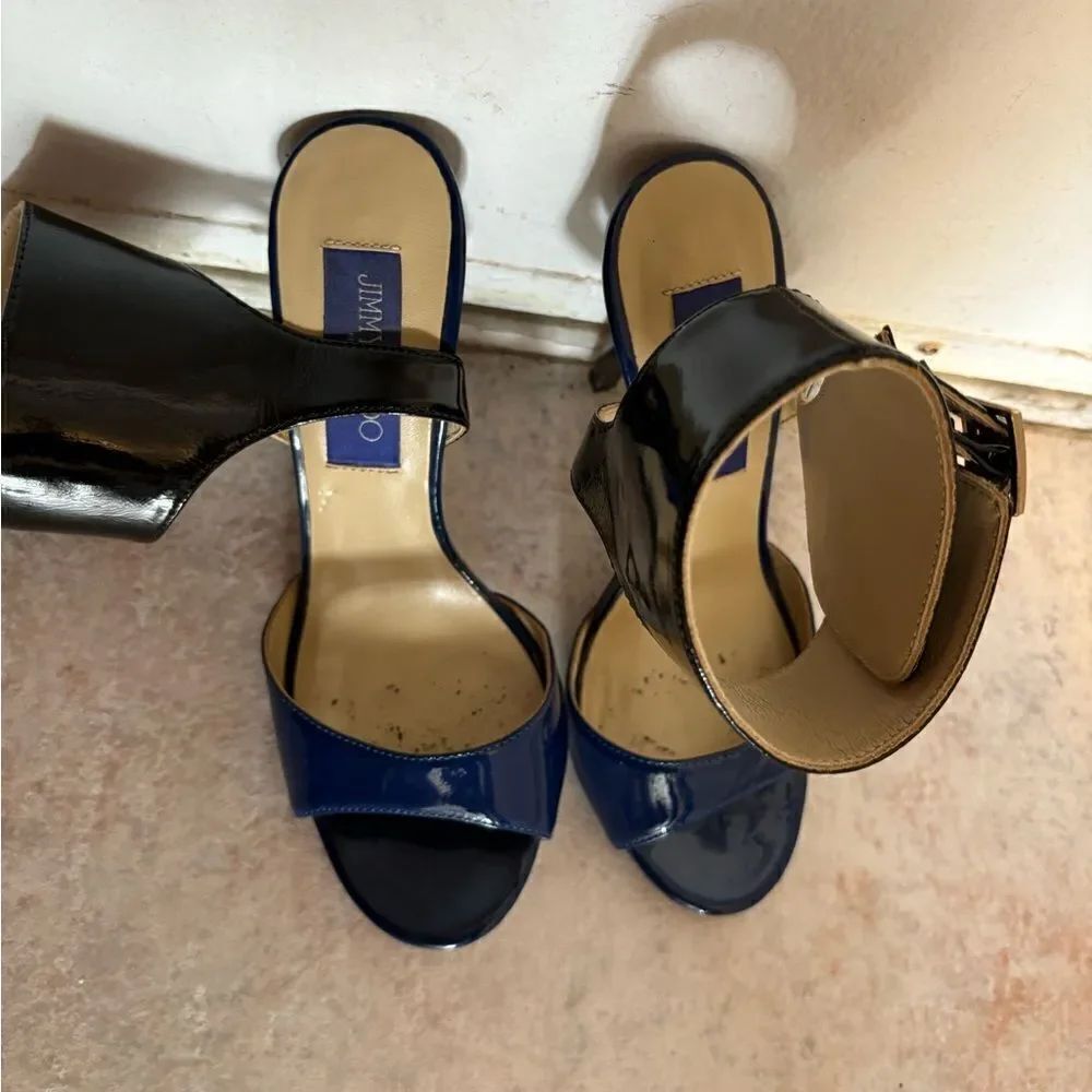 Jimmy Choo for h&m cuff sandals open toe dress shoes colorblock heels collab y2k
